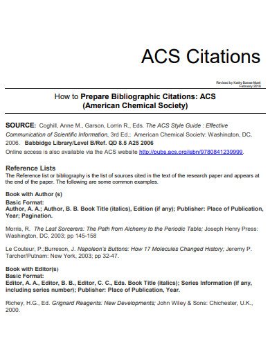 Citing Sources Manually in ACS Style for Scientific Writing